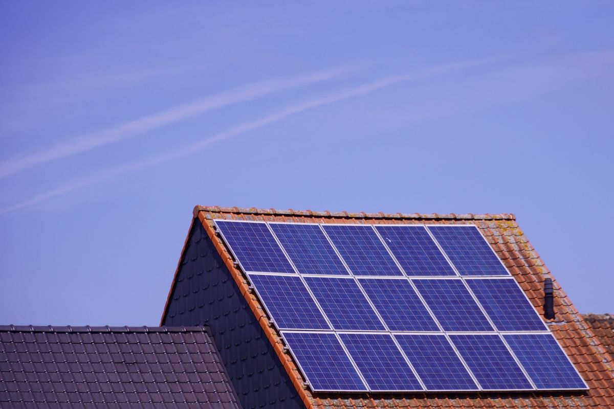 Rooftop solar panels installed on a residential roof